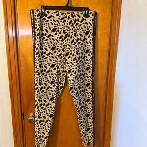adidas Beige, Brown, and Black Animal Print Leggings Size XL